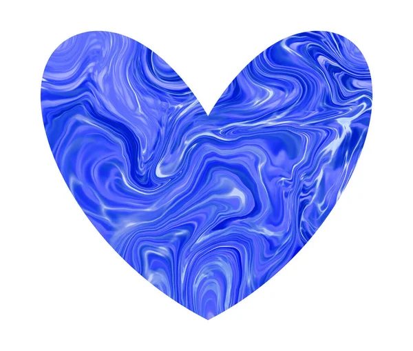 Coração de mármore brilhante azul.Design para o dia dos namorados — Fotografia de Stock