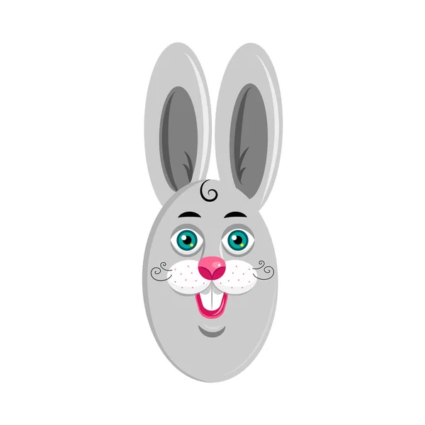 Conejo gris de Pascua en estilo de dibujos animados. Conejo de Pascua.Ilustración vectorial — Vector de stock