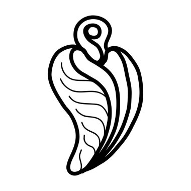 Deniz kabuğu. Karalama biçiminde vektör illüstrasyonu 