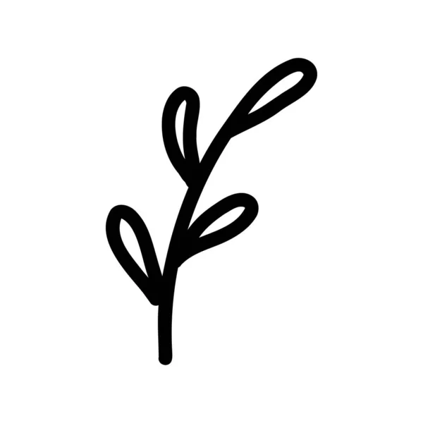 Um ramo de planta. Ilustração vetorial no estilo de um doodle — Vetor de Stock