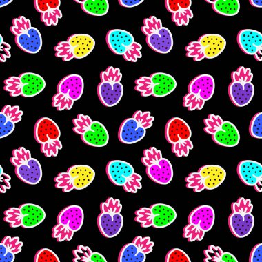 Çok renkli böğürtlenli kusursuz bir arka plan. Vektör illüstrasyonu