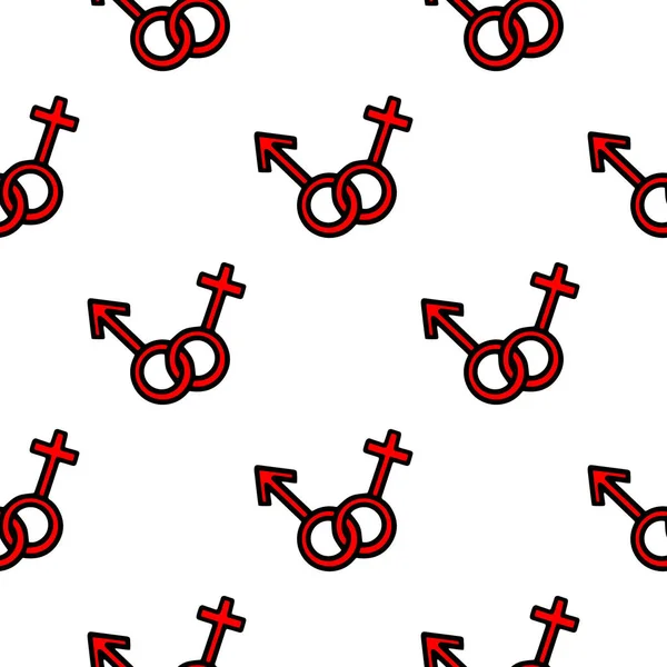 Безшовний візерунок жіночих і чоловічих гендерних символів — стоковий вектор