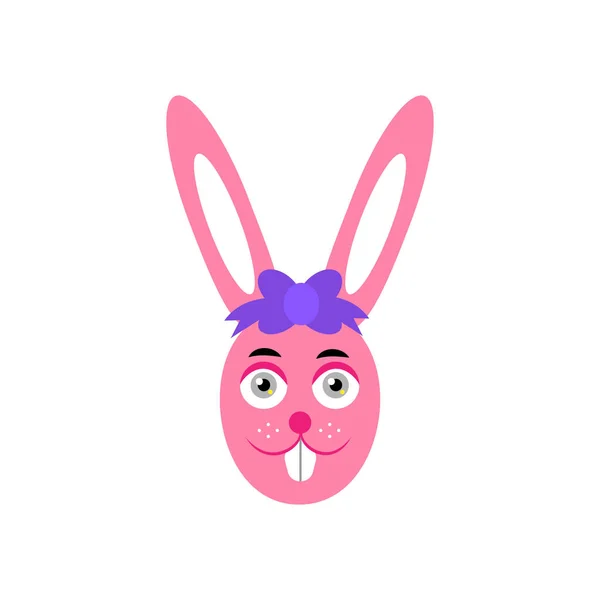 Розовый пасхальный кролик. Пасхальный кролик. Векторная иллюстрация в мультяшном стиле — стоковый вектор