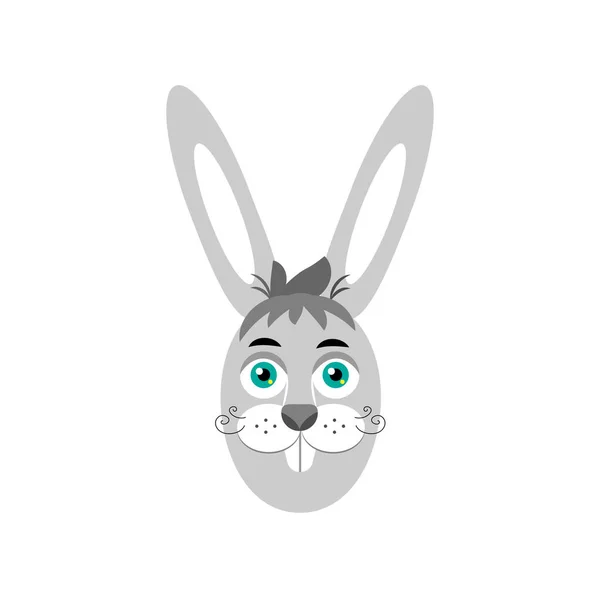 Conejito de Pascua gris. Conejo de Pascua.Ilustración vectorial en estilo de dibujos animados — Vector de stock