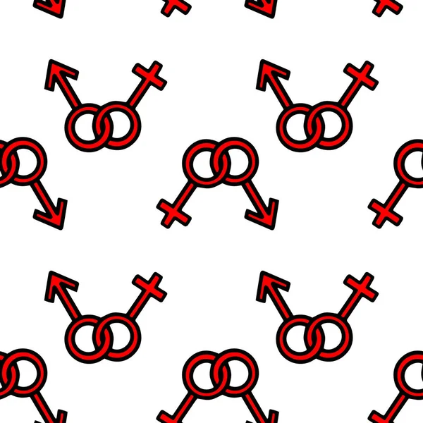 Seamless pattern of Female and male gender symbols —  Vetores de Stock