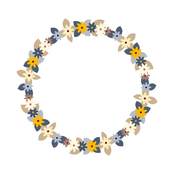 Grinalda de primavera floral em estilo boho — Vetor de Stock