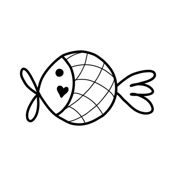 Bel pesce. Illustrazione vettoriale nello stile di uno scarabocchio — Vettoriale Stock