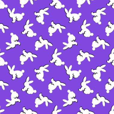 Beyaz tavşan siluetleriyle kusursuz bir arkaplan