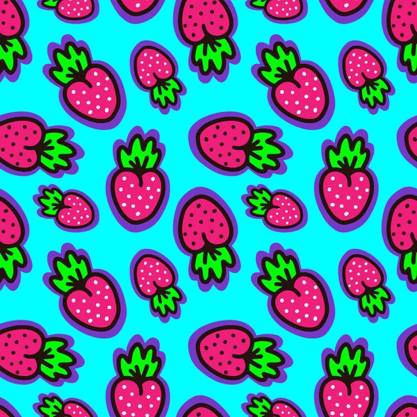 Безшовний візерунок з яскравими ягодами. Векторні ілюстрації — стоковий вектор