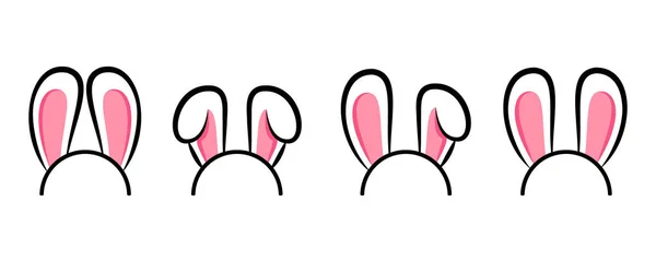 ウサギの耳のセット。ウサギの耳のアイコンセット. — ストックベクタ