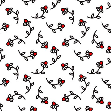 Papatya çiçekleri ile kusursuz doğrusal desen