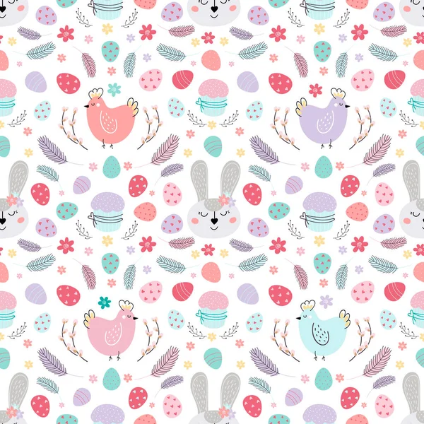 Seamless Easter pattern with rabbit. — Stock Photo, Image