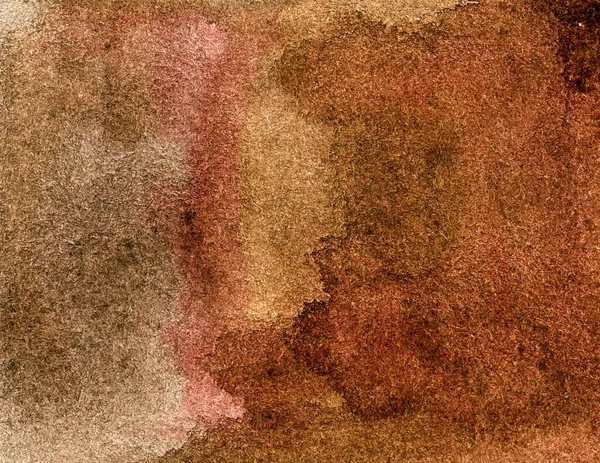 斑点や縞模様を持つ水彩茶色の背景。手描きイラスト — ストック写真