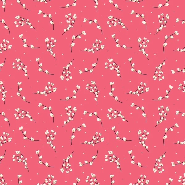 Willow seamless pattern n.Pattern with willow twigs — стоковое фото
