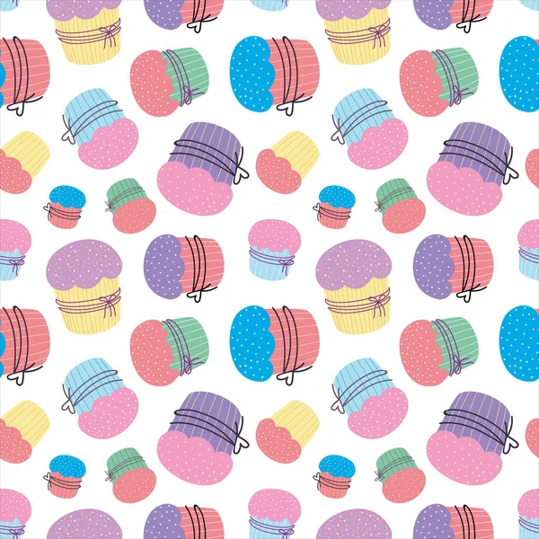 Nahtlose Muster von Cupcakes. Osterkuchenmuster. — Stockfoto