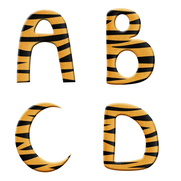Alfabeto de tigre parte 1 — Fotografia de Stock