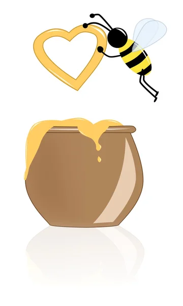 Pszczoła miód serca — Zdjęcie stockowe