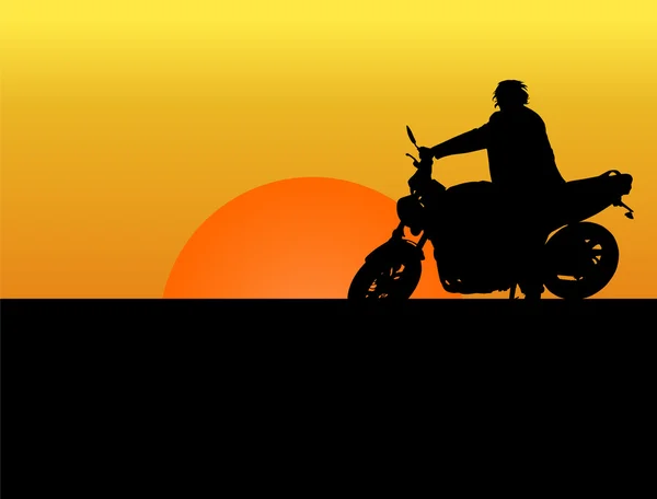 Vélo au coucher du soleil — Image vectorielle