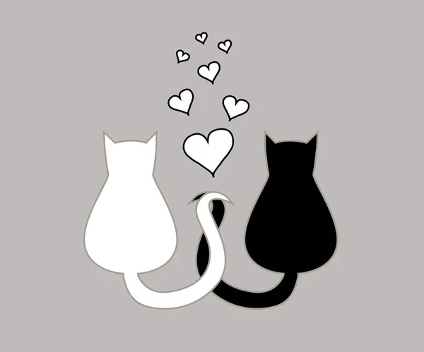 Dos gatos — Vector de stock