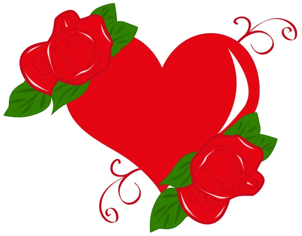 Heart with roses — Stock Vector