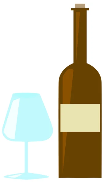 Flasche und Glas — Stockvektor