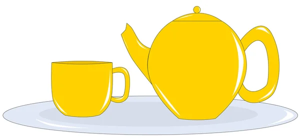 Çaydanlık ve bardak — Stok Vektör
