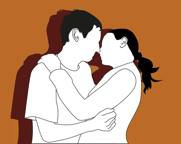 Pareja enamorada — Vector de stock