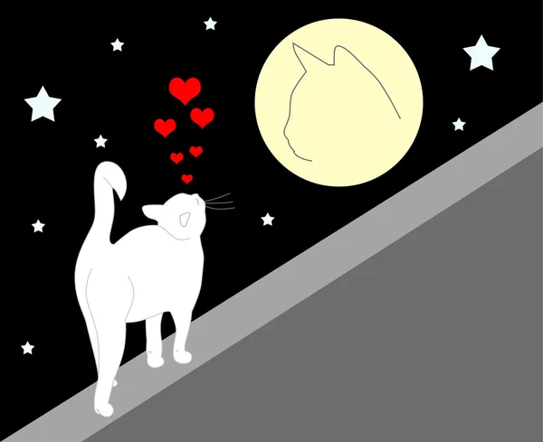 Verliebte Katze — Stockvektor