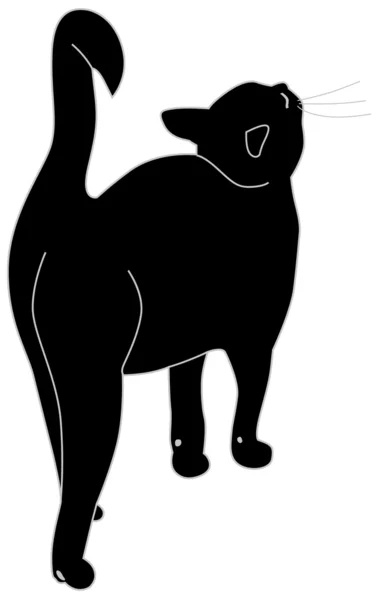 Gato negro — Vector de stock