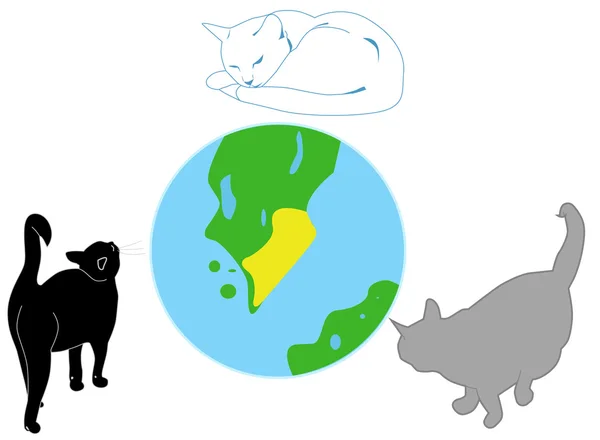 Monde des chats — Image vectorielle