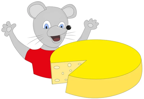 Mouse and cheese — Stock Vector