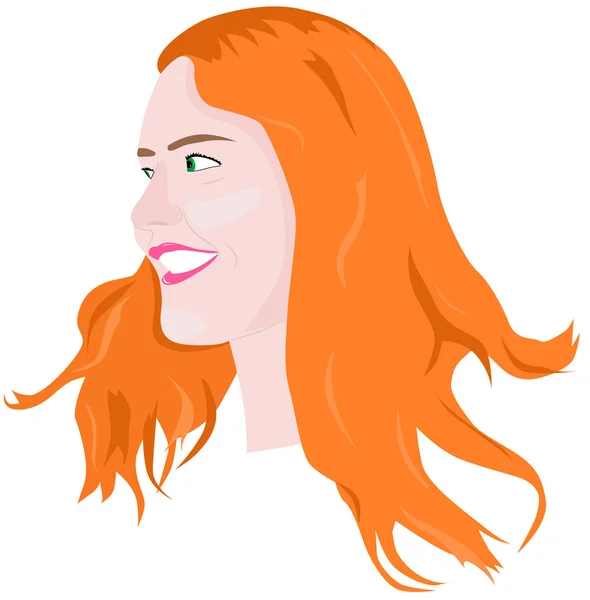Ritratto di ragazza dai capelli rossi — Vettoriale Stock