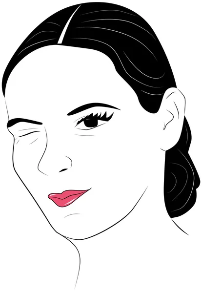 The girl winks — Stock Vector