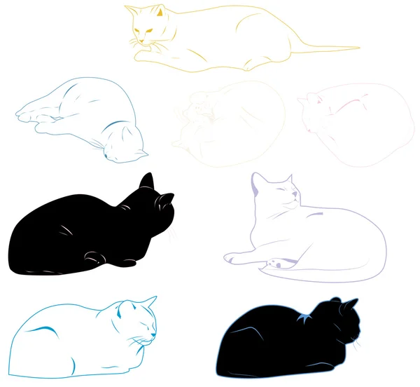 Uppsättning av katter — Stock vektor