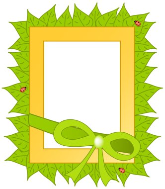 yaprakları ile sarı çerçeve