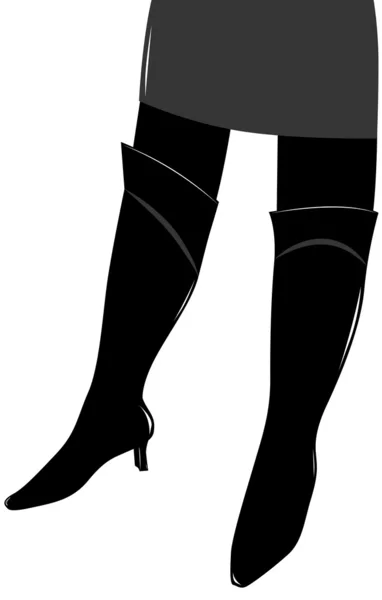 Jambes féminines en bottes — Image vectorielle