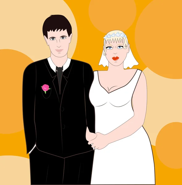 Bride and groom — Stock Vector