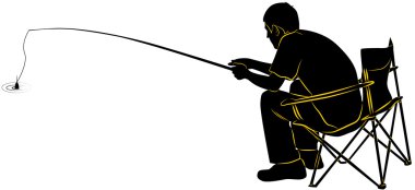 Fisherman sitting on a chair vector Fisherman sitting on a chair vector