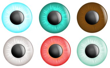 çok renkli gözler