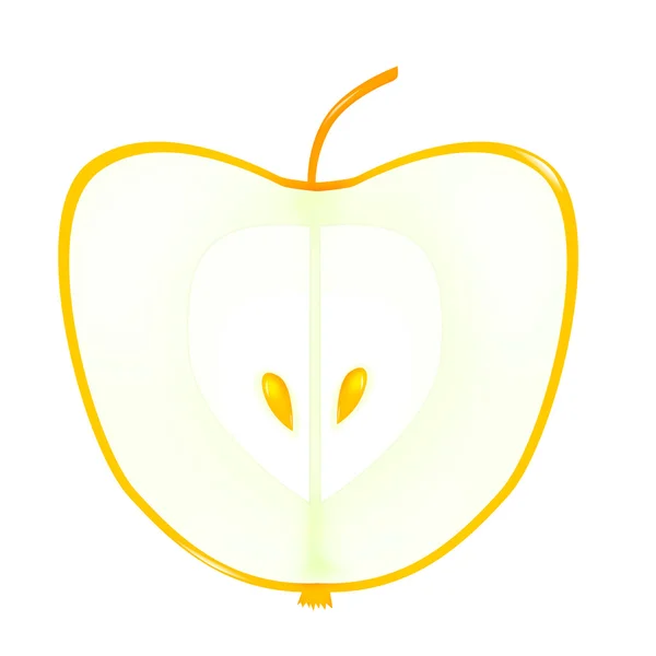 Яблоко с золотыми семенами — стоковое фото