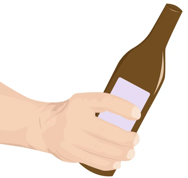 Bottle in hand — Stock Vector
