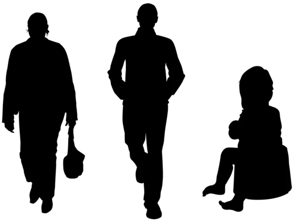 Silhouettes of people — Stock Vector