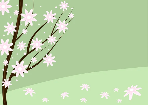 Árbol floreciente — Vector de stock