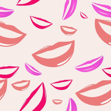 Dudakları olan kusursuz desen