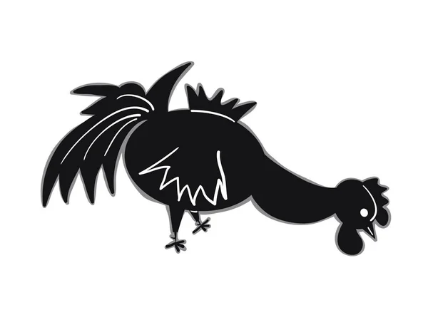 Angry Cock Fighter Simple Stylized Vector Illustration — 图库矢量图片