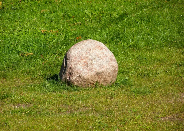 Piedra Césped Medio Hierba Verde —  Fotos de Stock