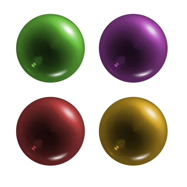 Set Glass Orbs Different Colors — Stockfoto