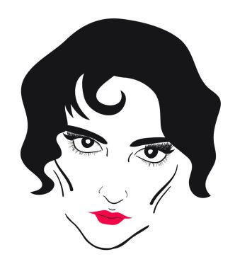 Güzel bir İspanyol kadının portresi. Vektör illüstrasyonu