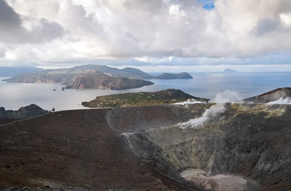 Liparské ostrovy nebo ostrovy lipari nebo skupina lipari — Stock fotografie