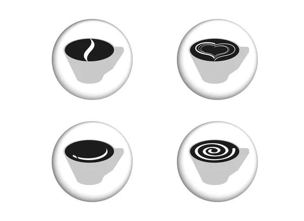 Xícara de café botões — Vetor de Stock